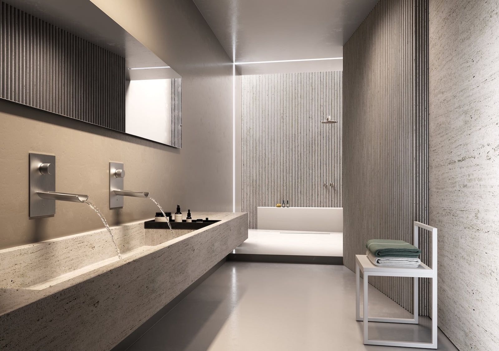 Bongio Acquaviva badkamerlijn toegepast in een wellness-omgeving