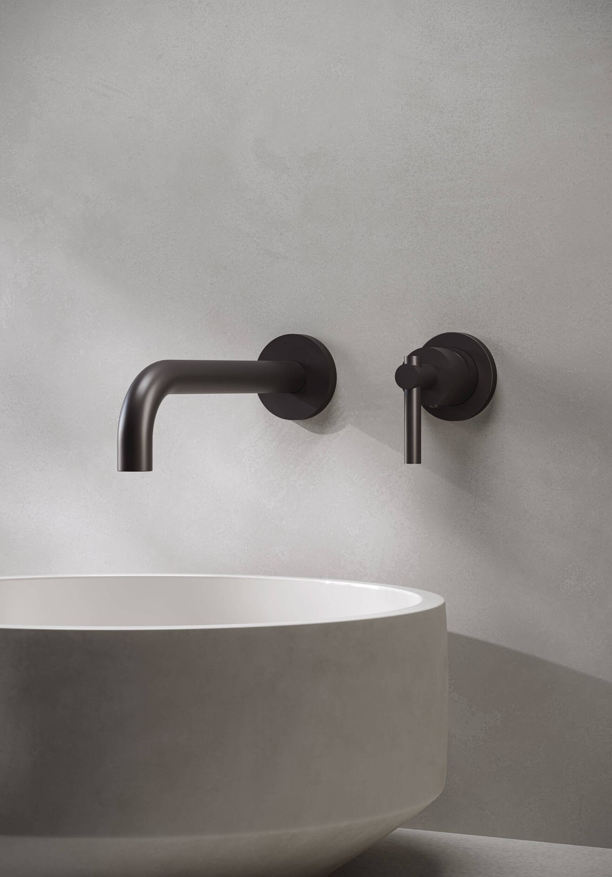 Bongio T-Lever wandkraan in technische uitvoering voor een high-end renovatie